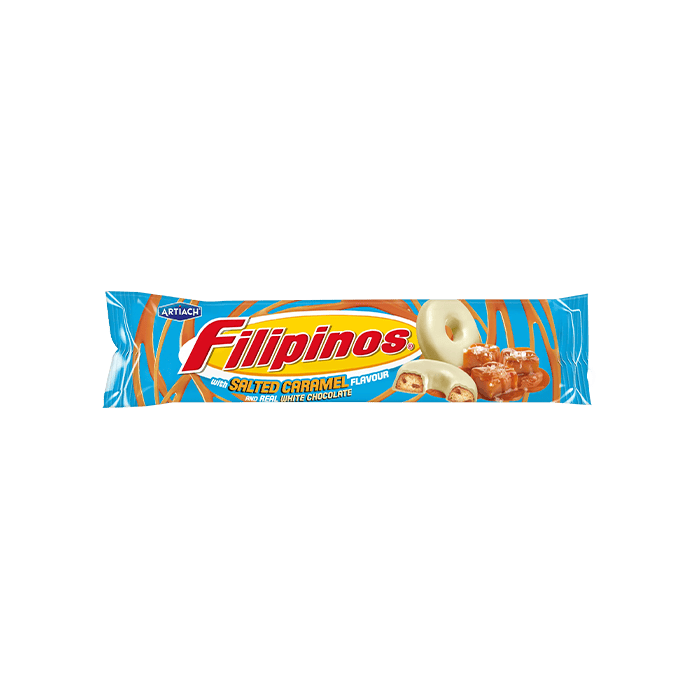 Filipinos Chocolate branco com caramelo salgado 128g