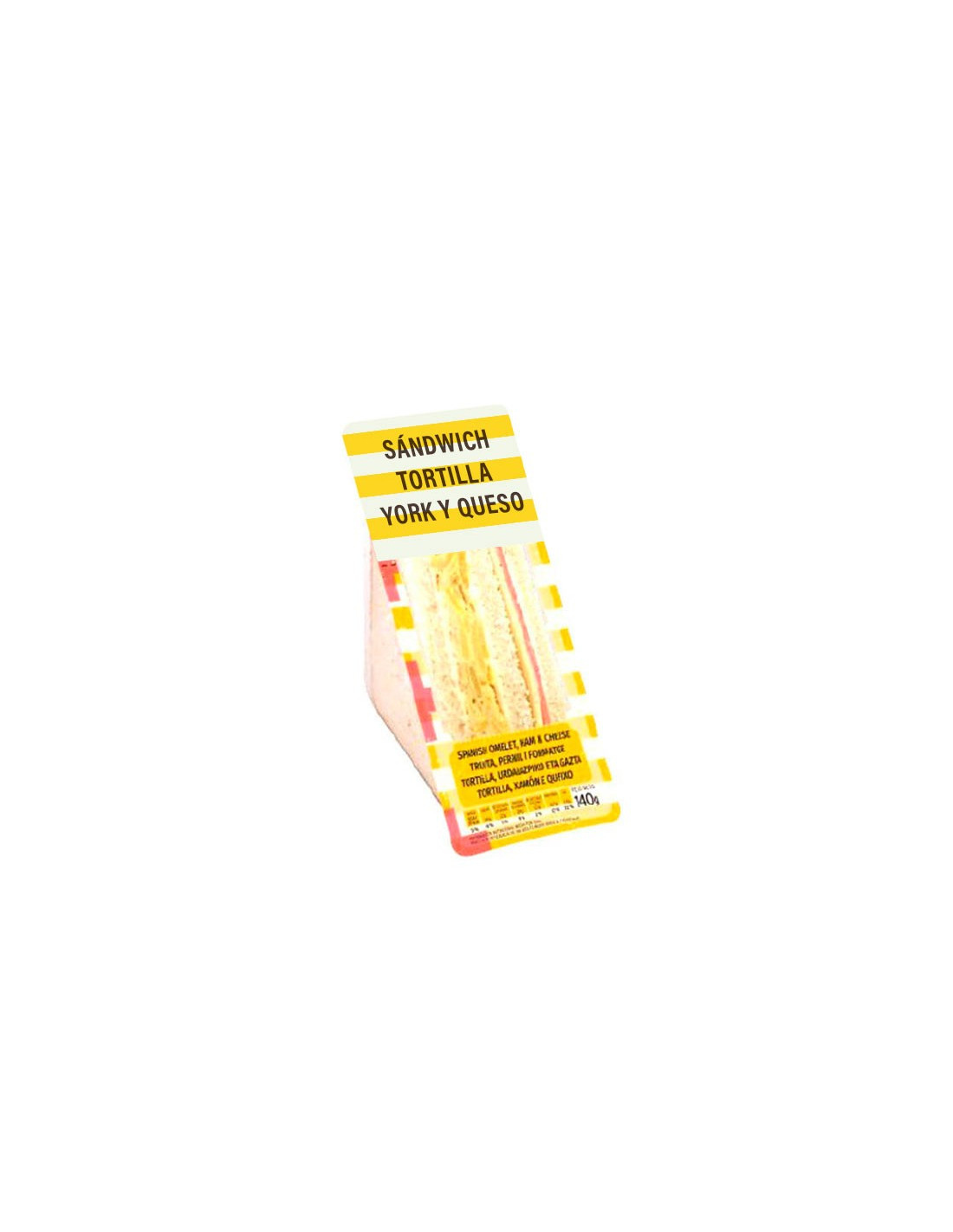 Sandwich à la Tortilla, York et Fromage 140g-Distribución Mayorista