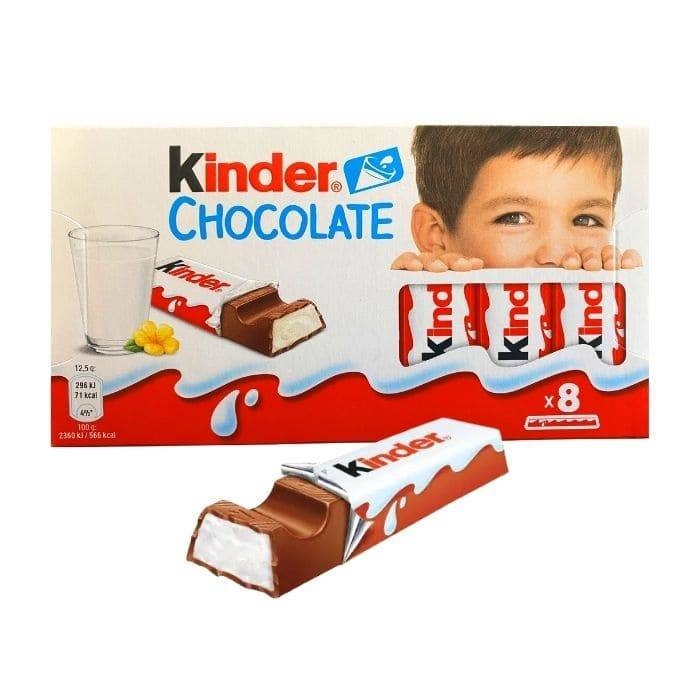 Barre de Chocolat Kinder 12,5 gr T8-Distribución Mayorista