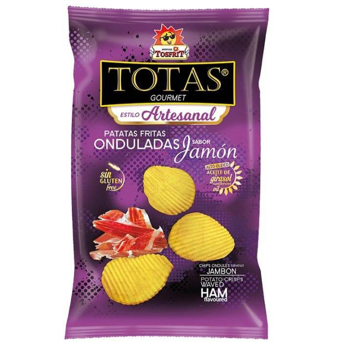 Totas Onduladas Jamón 45g Tosfrit-Distribución Mayorista