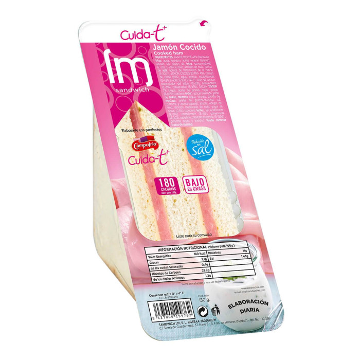 Sandwich mit gekochtem Schinken 150g - Distribución Mayorista