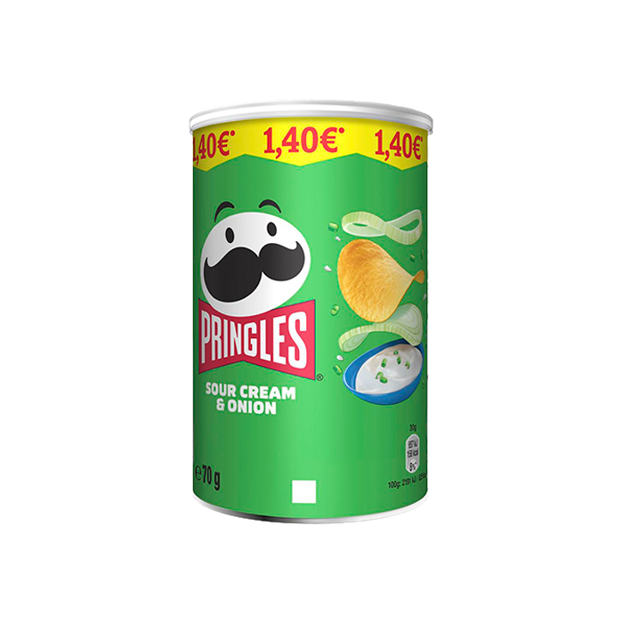 Pringles Sour Cream Onion Marcado 1.40€ 70g - Distribución Mayorista