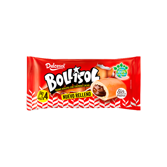 Bollisol Relleno de Chocolate 60g Dulcesol - Distribución Mayorista