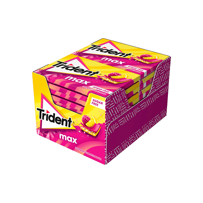 Trident Max Zitrone/Himbeere 27g - Distribución Mayorista