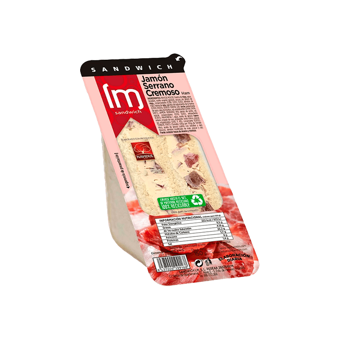 Sandwich Jamón Serrano Cremoso 150g - Distribución Mayorista