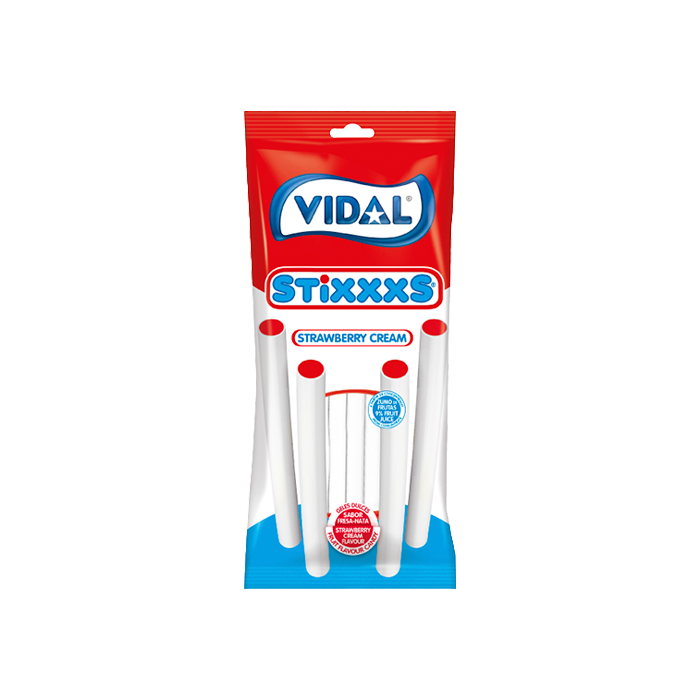 Stixxxs Fresa y Nata Vidal 90g - Distribución Mayorista