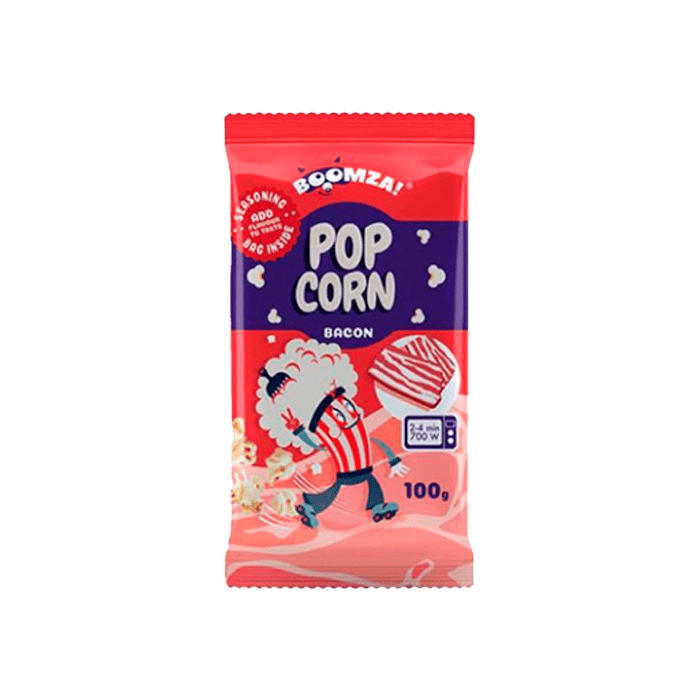 Boomza Popcorn Bacon 100g - Distribución Mayorista