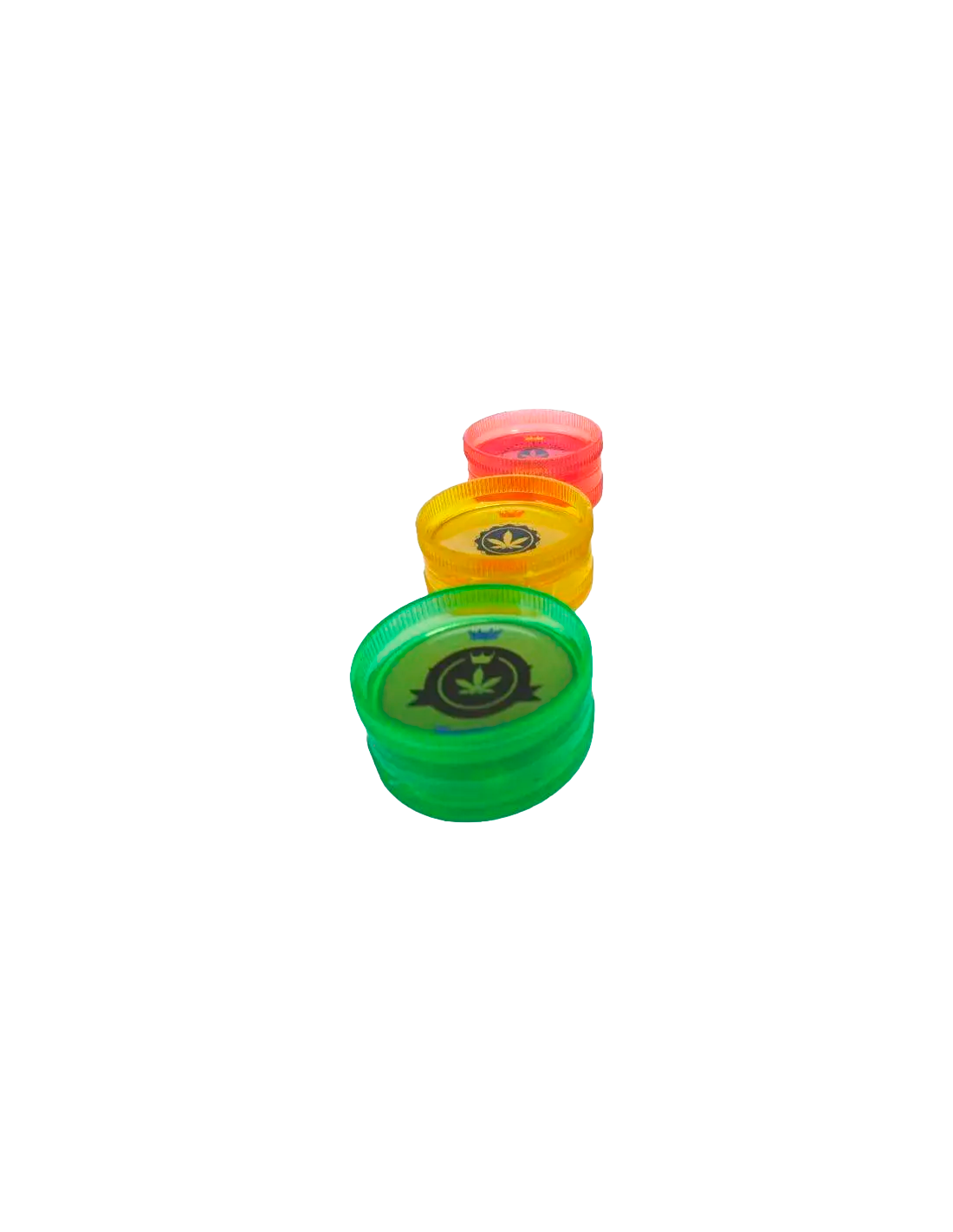 Grinder Acrílico Redondo 2 Partes 3cm Hoja Maria Rasta-Distribución Mayorista