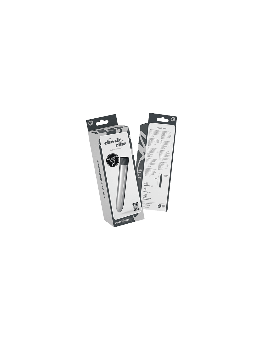 Vibrador Classic Vibe Crushious Plateado-Distribución Mayorista