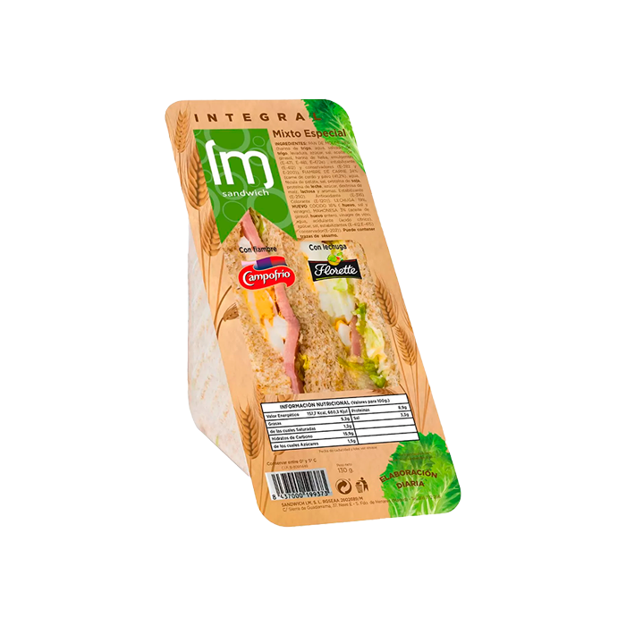 Sandwich Integral Mixto Especial 130g - Distribución Mayorista