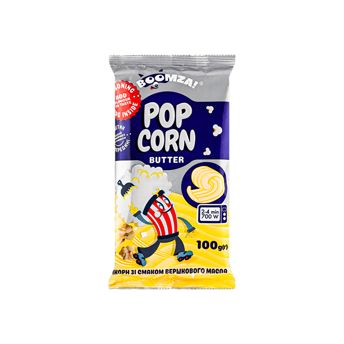 Boomza Popcorn Butter 100g - Distribución Mayorista