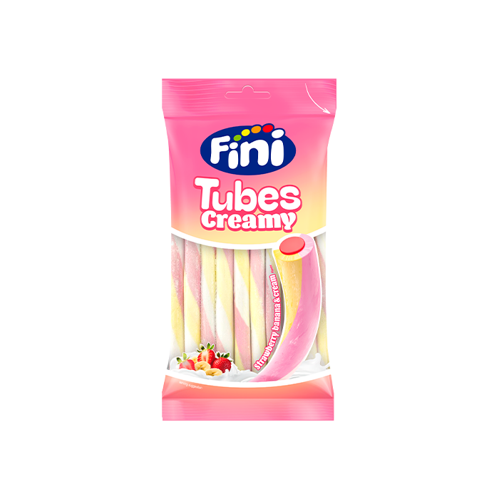 Tubes Creamy Yogur Fresa Banana 80g Fini - Distribución Mayorista