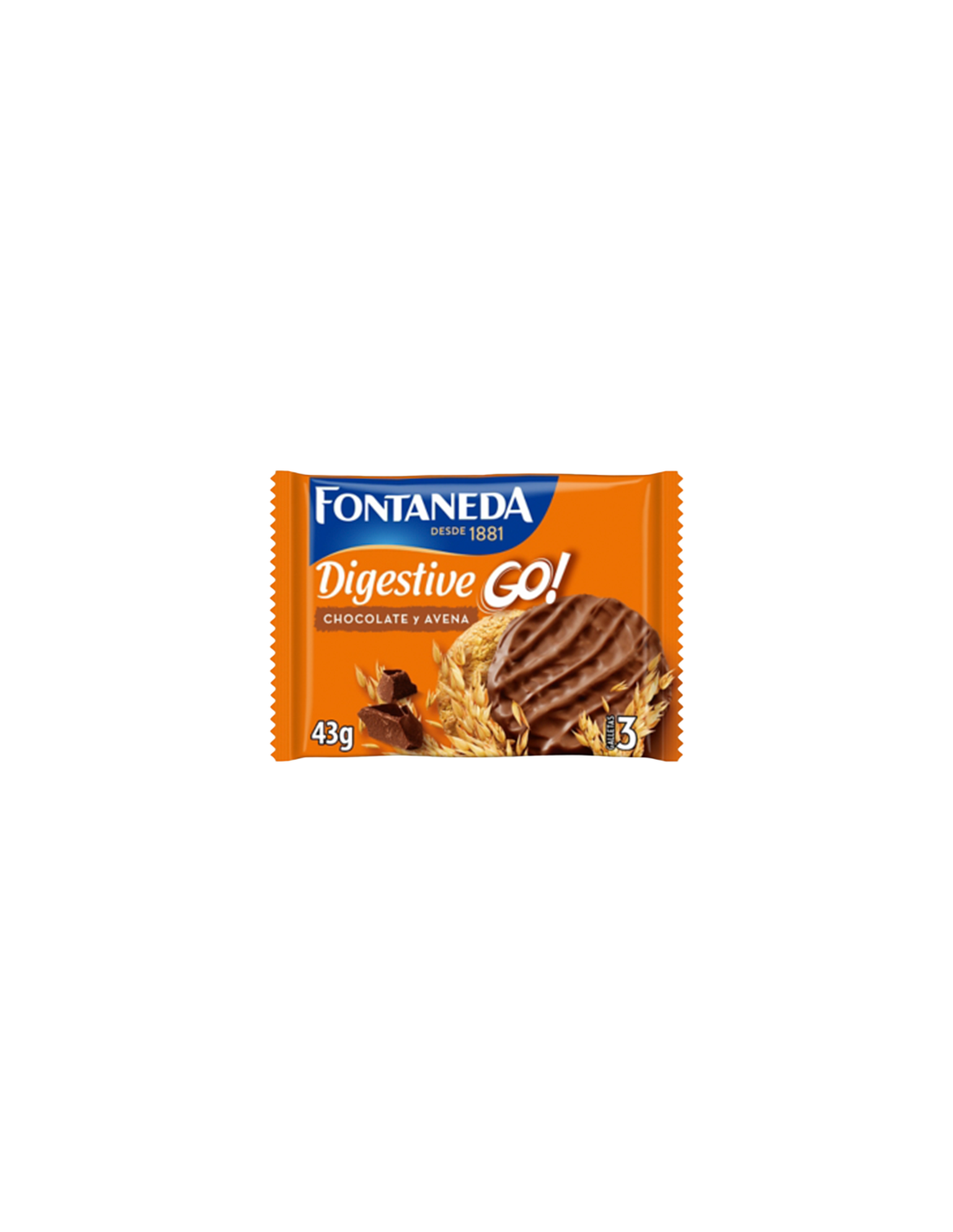 Digestive Go! Chocolate e Aveia 43g Fontaneda - Distribución Mayorista