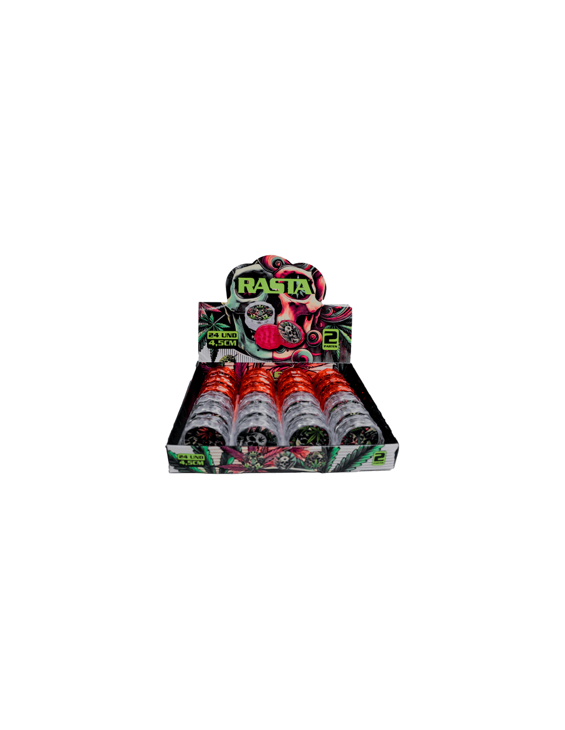 Grinder Skulls 2 Parts 4.5cm Rasta - Distribución Mayorista