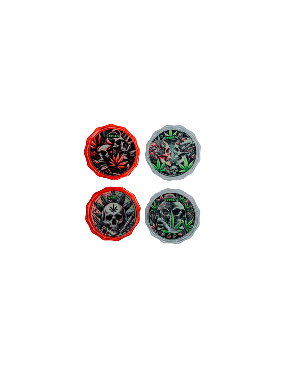 Grinder Schädel 2 Parteien 4.5cm Rasta - Distribución Mayorista