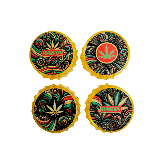 Grinder Psychodelic 3 Teile 4.8cm Rasta - Distribución Mayorista