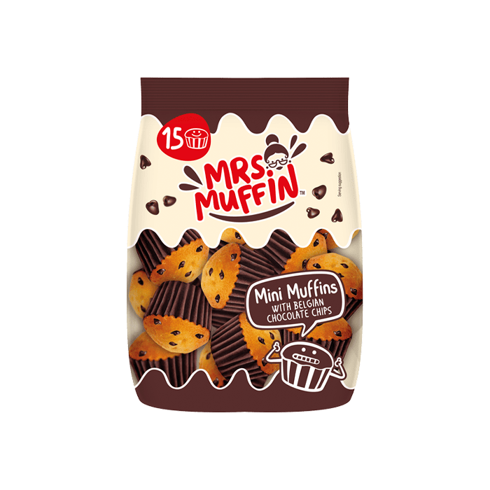 Mini Muffins Chips Chocolate 225g Mrs.Muffin - Distribución Mayorista