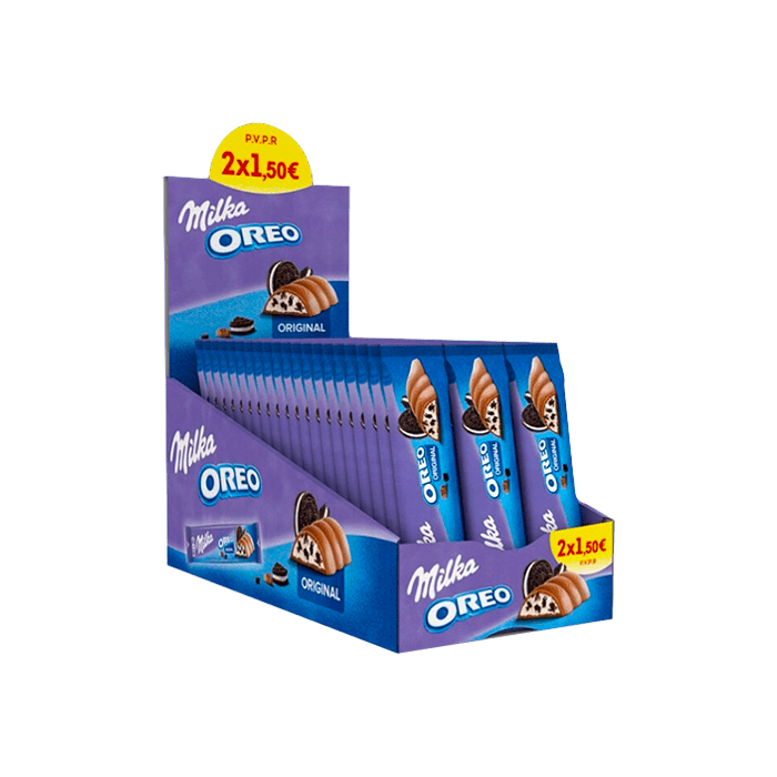 Milka Oreo Riegel 37g x2 – Distribución Mayorista